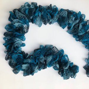 Blue Lace Ruffle Scarf